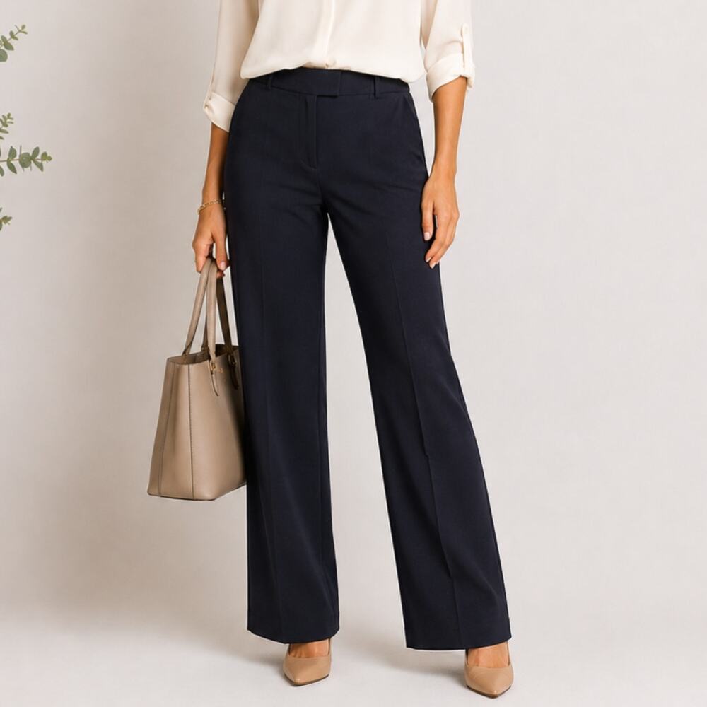 Studio 1940 Straight Leg Dress Pants Women's Size 12 Black Business Office Work